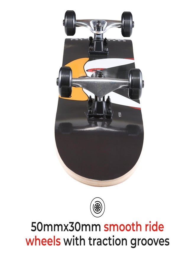 فوييجر لوح تزلج سونيك القنفذ مقاس 31 بوصة بتصميم مصاصة - لوح تزلج كروزر مزود بمحامل ABEC 5، سطح متين، عجلات سلسة، لون أسود. - Image 3